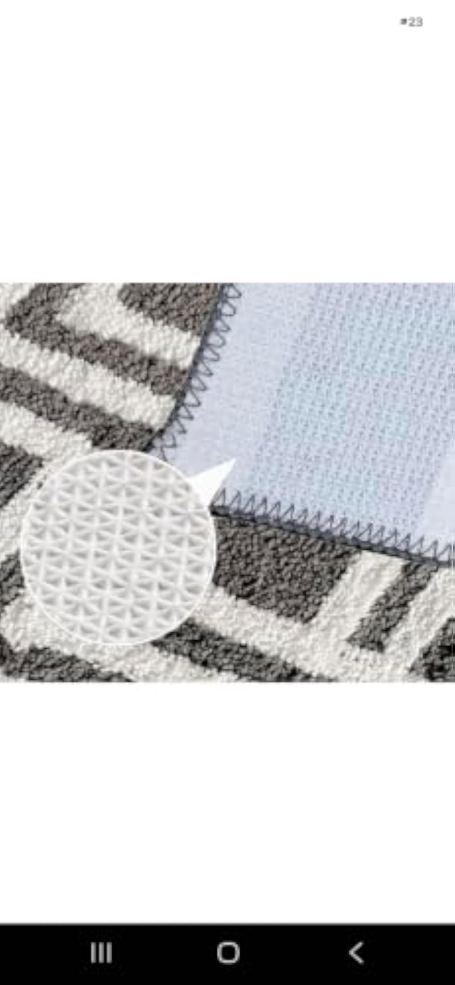 Bath Mat with Geometric Pattern, Soft Non-Slip Bathroom Rug, Grey