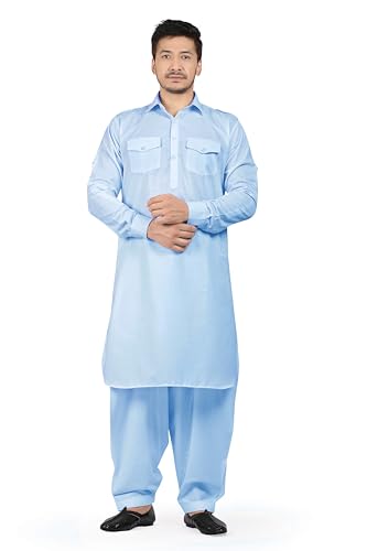 Image of K-ROYALS Full Pathani Suit for Mens /Cotton Blend Pathani kurta payjama set for mens