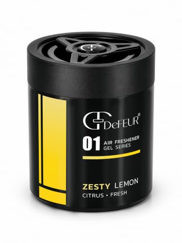 Image of Zesty Lemon Gel Car Perfume 140g | Long Lasting Citrus Car Air Freshener for Dashboard | Premium Gel Car Freshener | Odor Neutralizer | Fresh Lemon Fragrance | Pack of 2