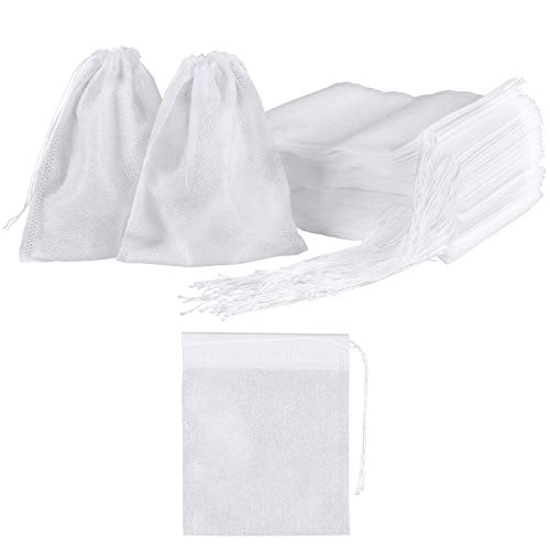 300 Pcs Drawstring Tea Filter Bags Disposable Empty Cotton Filter Bags for Loose Tea (394 x 315 inch)