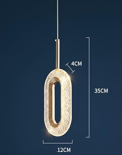Image of Chandelier for Living Room and Dining Table - Ceiling Light with Warm White Illumination - Hanging Light (Oval LED Ceiling Lamp)
