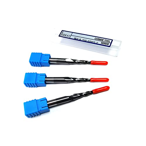 Image of 3pcs / Package JERRAY CNC Carving 4.22 Deg Tapered Angle Ball Tip Radius=0.75mm X 6mm Shank Tungsten Solid Carbide HRC55 with TiAIN Coated Router Bits