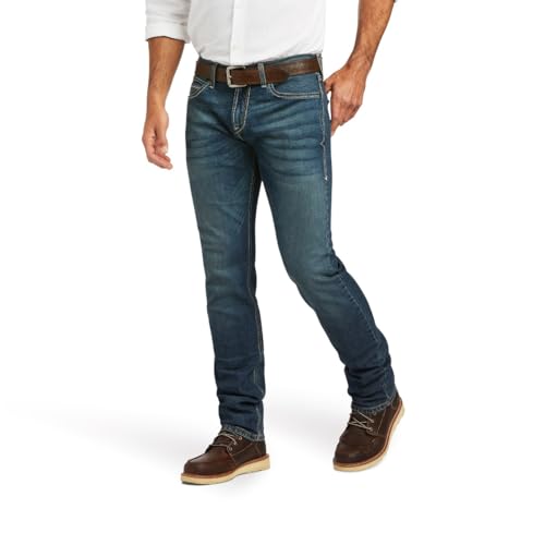 Image of ARIAT Grafton M8 Modern TekStretch Sebastian Slim Leg Men's Jeans 10039625, Dark Blue, 28