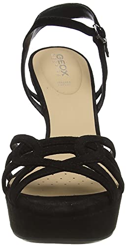 Geox D Felyxa A, Sandali Punta Aperta Donna, Nero