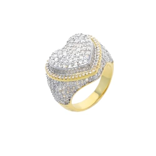 Heart Ring Micro Pave 5A Cubic Zirconia CZ Big Heart Eternity Ring For Women Engagement Finger Jewelry-N40