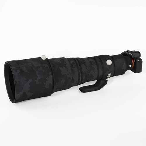 CHASING BIRDS Lens Camouflage Waterproof Coat for Sony FE 600mm F4 GM OSS Rainproof Lens Protective Cover Version IV (Shadow Black, with 2.0X TC (SEL20TC))