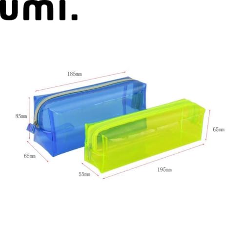 Image of Amazon Brand - Umi Clear Pencil Pouch PVC Large Pencil Case Zippered Waterproof Stationery Pouch for Students Yellow,Pencil Case,Office Supplies (Purple)