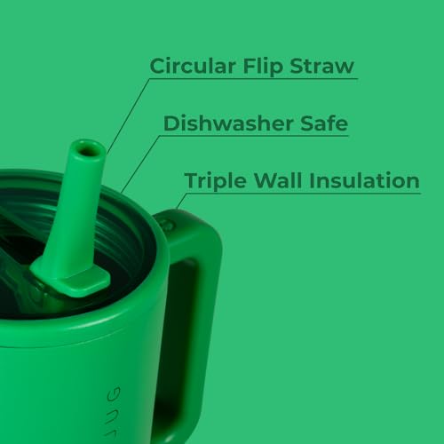 Image of HydroJug Traveler - 32 oz Water Bottle with Handle & Flip Straw - Fits in Cup Holder, Leak Resistant Tumbler-Reusable Insulated Stainless Steel & Rubber Base - Gifts for Women & Men, Clover