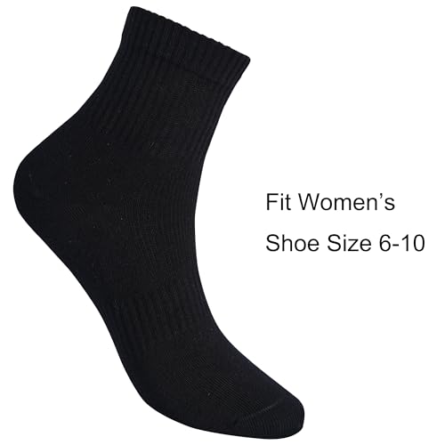 Image of Womens Anti Odor Blister Proof Seamless Cotton Moisture Wicking Sports Ankle /Crew Dress Socks,Size 6-10