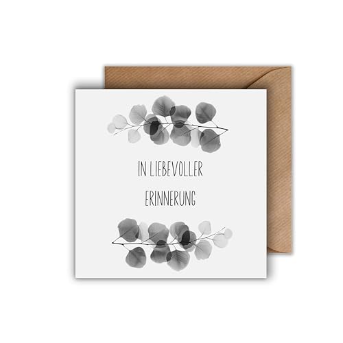 WBdesignz Trauerkarte Mit Umschlag – Einfühlsames Beileid, 125x125 Mm, Hochwertiges Papier