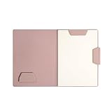 LHiDS Creative Magnetic Business Portfolio Lite Resume Padfolio Organizer with Clipboard, Paper Clip, Writing Pad, Pen/Card Holder, Magnetic Closure for Work, School and More (Rose Pink, A4/Letter)