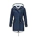 YYNUDA Wintermantel Damen Warm Gefüttert Winter Parka Mittellang Winterjacke Winterparka mit Fellkapuze Dicke Coat Große Größen #337 Blau 4XL