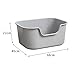 Bothyi Open Top Cat Litter Tray Litter Tray Cat Sand Box Kitten Toilet Sand Box Container Open Top Pet Litter Tray for Small Medium Large Cats, Gray