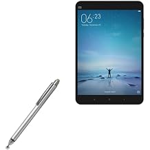 BoxWave Stylus Pen Compatible with Xiaomi Mi Pad 2 - DualTip Capacitive Stylus, Fiber Tip Disc Tip Capacitive Stylus Pen - Metallic Silver
