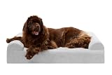 Barker Beds XL Orthopedic Dog Sofa Bed - 7" Foam, 3-Sided Bolster - 75-120 lbs - Joint Pain & Arthritis Relief - Washable - 52"x36"x7" - Stormcloud Linen