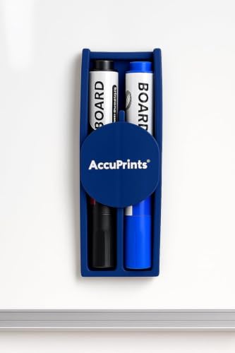 Image of AccuPrints Magnetics White Board Marker, Marker for White Board Magnetic Dry Erase Markers Fine Tip Low-Odor Whiteboard Markers with Duster Parent (Magnetic Duster 2 Set) (A5P0)