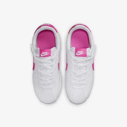 Nike Cortez EasyOn Little Kids' Shoes (DM0951-104, White/Laser Fuchsia) Size 104