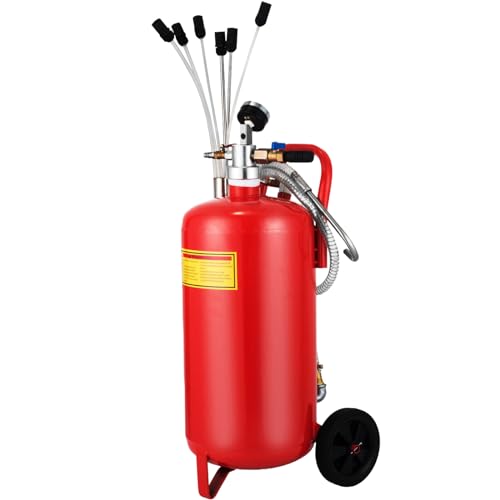 VEVOR Bomba Extractora de Aceite 22,7 L Consumo de Aire 200 L/min Extractor de Aceite Neumático 8-10 Bar con Asa Portátil y Ruedas Extractor Aceite para Automóvil/Motocicleta/Barco/Caravana