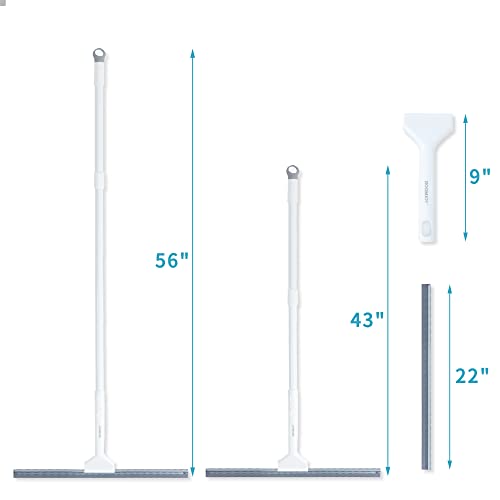 Boomjoy Tub Tile Scrubber Brush 2 In 1 Cleaning Brush And Floor Squeegee For Concrete Floor, Glass Doors, Tile, Car, Garage, Shower, Bathroom #TOP6