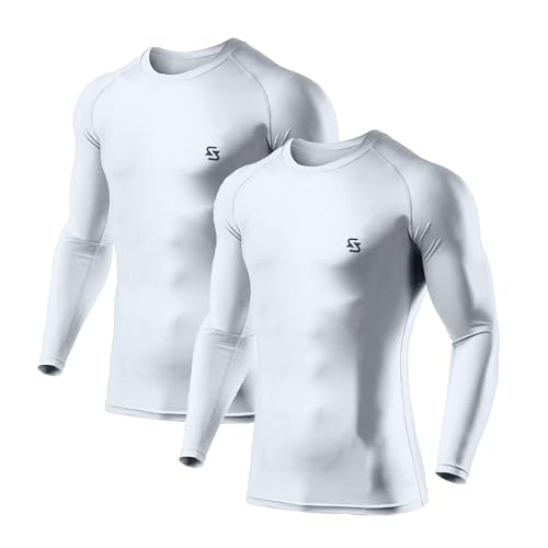 Image of Men's Cool Dry Short Sleeve Compression Shirts, Sports Baselayer T-Shirts Tops, Athletic Workout Shirt