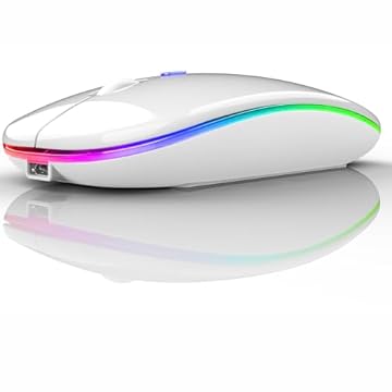 Mouse LED Bluetooth sem fio para Mac, iMac, laptop, MacBook Pro, Air, Microsoft computador Win8/10 (LED branco)