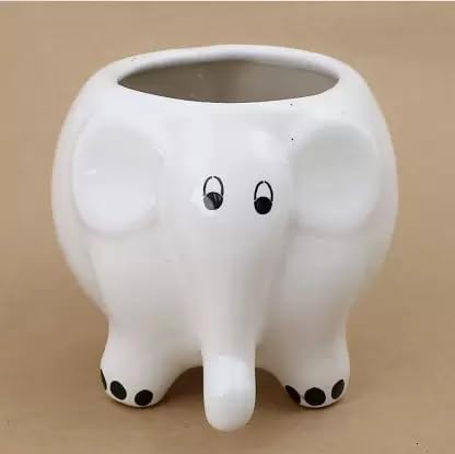 Amber Ceramic White Elephant Shaped Ceramic Indoor and Outdoor Flower Pot Plant Container Set (Ceramic) Colour Size 5 INCH Pack of 1 (B0CM6S9VCV) Amazon Price History, Amazon Price Tracker