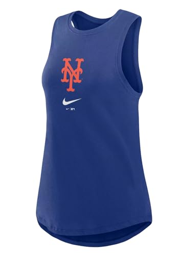Nike Women's MLB Legacy Icon High Neck Tank (US, Alpha, X-Large, Regular, Regular, Royal Blue, New York Mets)