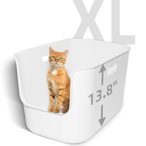 tall high sided litter box for cat peeing over the edge with 13 inch walls