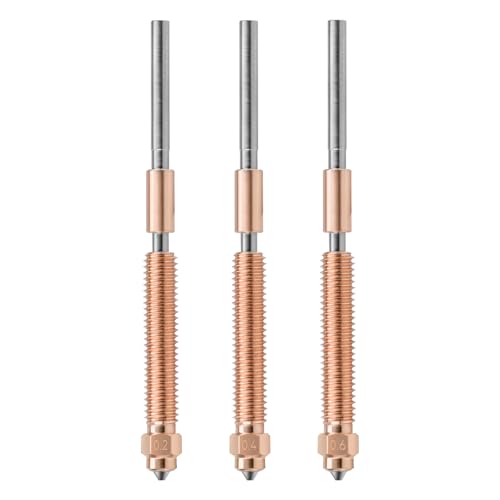 K2 Plus Nozzles 0.2mm* 0.4mm*0.6mm 3PCS, Unicorn K2 Quick-Swap Nozzles with Titanium Alloy Heat Break, Copper Alloy and 