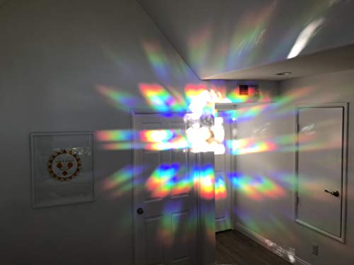 Rainbow Symphony- Rainbow Suncatcher Window Film, Spectra Star Patterned Window Clings, 24" X 36" Panel, Made In Usa #TOP7