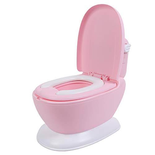 Baño De Niños Inodoro De Plástico Simulado Orinal para Niños Simular El Sonido del Agua. Taburete Entrenamiento del Baño 1-6 Años De Edad Pink Cover