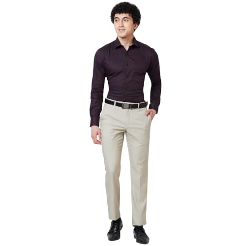 Image of Park Avenue Men's Pure Cotton Stripe Pattern Slim Fit Semi Cutaway Collar Full Sleeve Formal Shirt