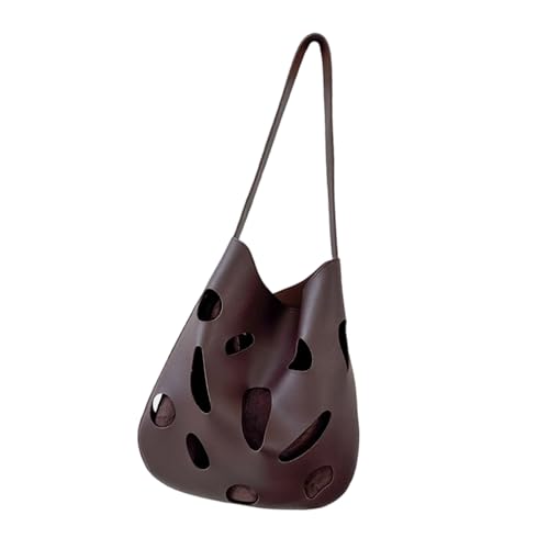 WATERBELINE Bolso de hombro asimétrico vintage hueco ligero y práctico diseño de poliéster de PVC espacioso compartimento cómodo S