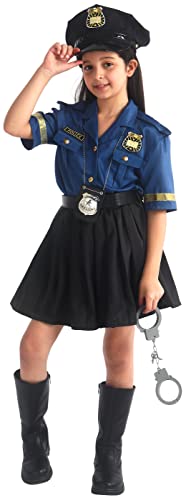 Cuteshower Girls Police Officer Costume Cop Uniform For Halloween Dress Up 9-10 Years #TOP1
