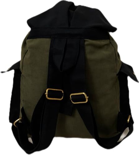 Image of Canvas Drawstring Backpack, Small size(10 Liters),Adjustable Shoulder Straps,Metal zippered pockets,Casual Travel Daypack