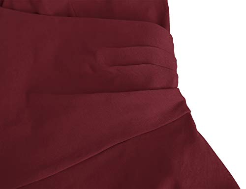 Muxxn MX-8074-MERLOT-M Womens Bowknot Desgin Half Sleeves Ruched Sheath Formal Juniors Wine Dress thumb #4