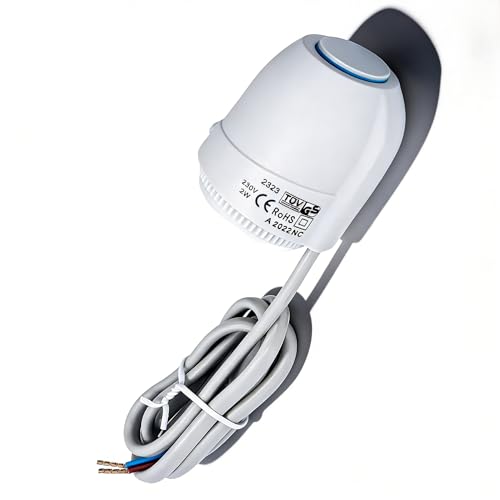 Telituny Actuador Térmico Eléctrico, 230 V NC M30x1,5 Actuador para Suelo Radiante, IP54 Impermeable Actuador Termoeléctrico Electrotérmico, Normalmente cerrado para calefacción por Suelo Radiante