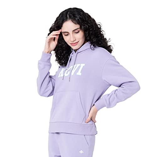 Image of Mode By Red Tape Women's Light Purple Typography Hoodie