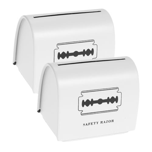 Didiseaon Boîtes Métalliques pour Déchets de Rasoir Lot de 2 Conteneurs Portables en Fer Blanc Compactes et Légères Collecteurs Sûrs pour Lames Usagées Adaptés aux Salons de Coiffure et