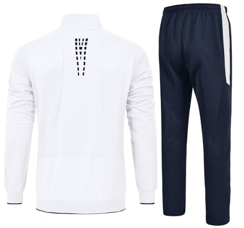 Image of Rdruko Men's Athletic Casual Tracksuit 2 Piece Full Zip Jacket Sweatsuit Outfit Jogger Fleece Set