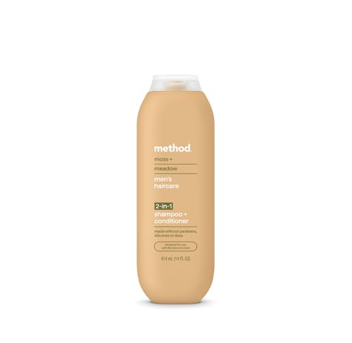 Image of Method men 2-in-1 Shampoo and Conditioner, Moss + Meadow, 14 Fl Oz (Pack of 12)