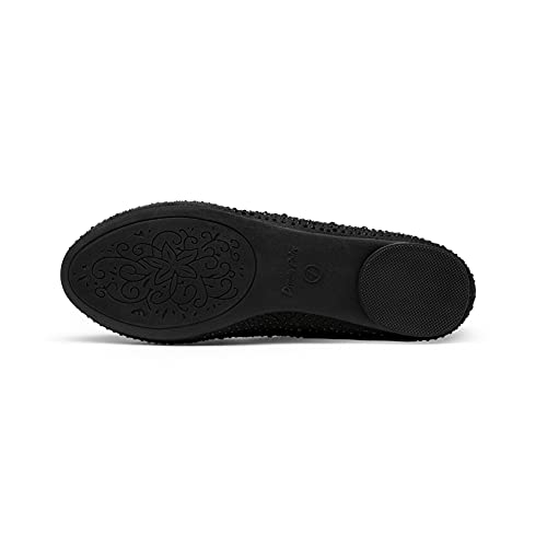 DREAM PAIRS Ballet Flats for Women Rhinestone Round Toe Slip-On Dressy Comfortable Shoes for Wedding Formal Prom Daily Work Black by DREAM PAIRS - Used condition - Image 6