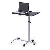 Guidecraft Mobile Laptop Stand: Adjustable Height Sturdy Rolling Laptop Desk Cart for Classrooms, Homeschool and Home Office Spaces