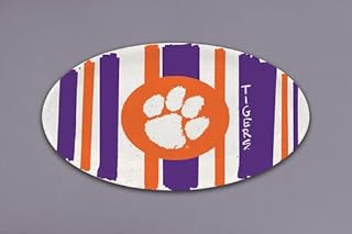 Clemson University Oval Striped Platter, 12.25-inch Length, Melamine, Kitchen Accessories, Clemson Tigers