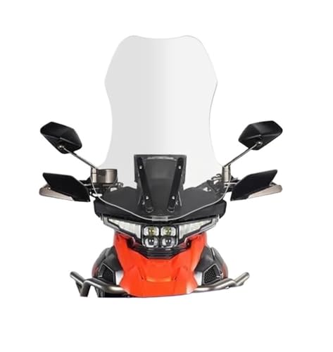 Pare-Brise Moto pour 350T Déflecteur d'Air Rehaussé Élargi Noir