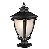 MYUYEE Lámpara de Columna para Exteriores Moderna Impermeable para cercas césped Caminos Calle Pedestal alimentada por Red eléctrica.,