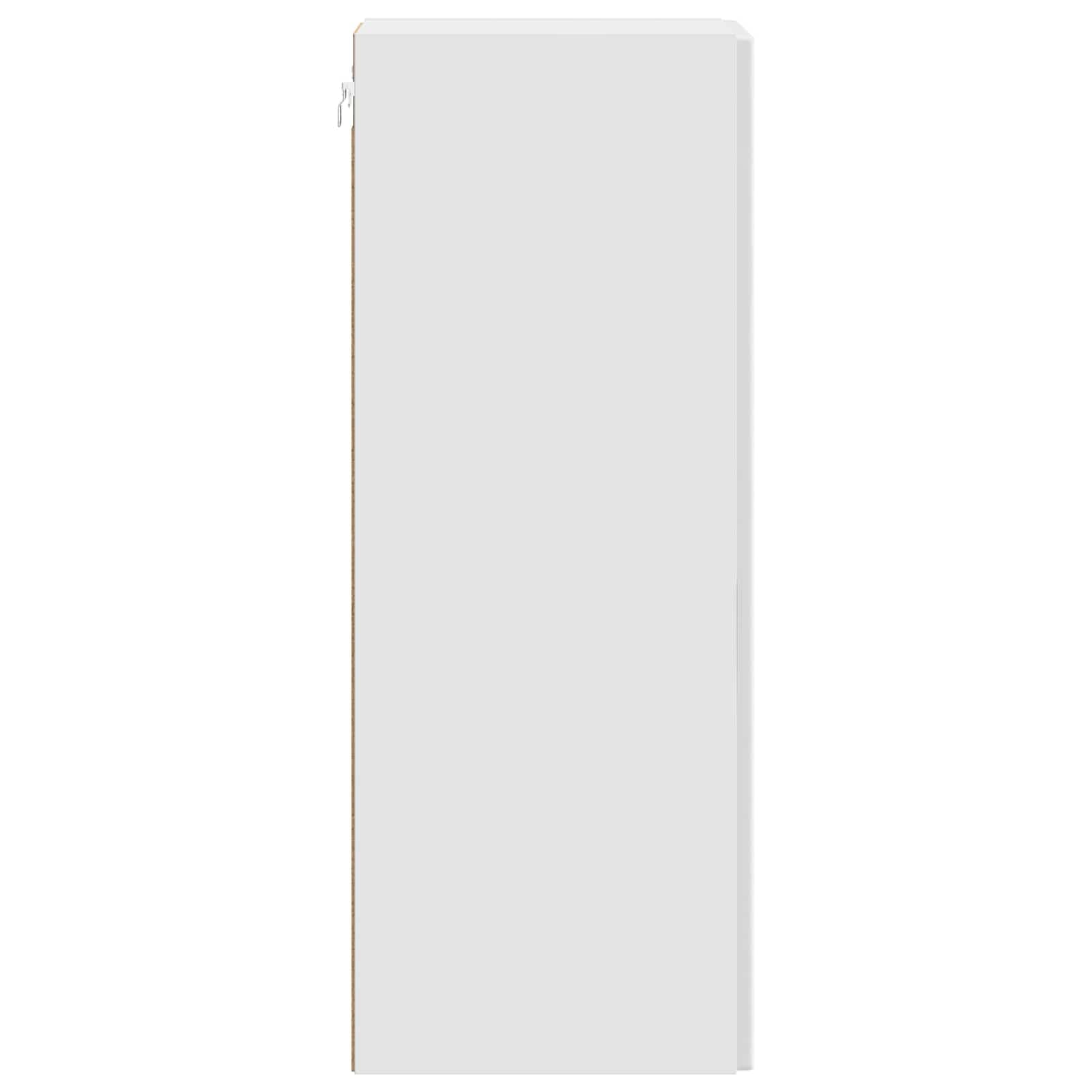 Wall Cabinet High Gloss White Engineered Wood with Door | Includes 2 shelves for home or office organization, measuring 33x34.5x90 cm to maximize vertical space.