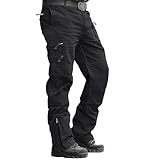 MAGCOMSEN Mens Casual Cargo Trousers Military Army Tactical Pants Combat Cotton Work Trousers,Black,34