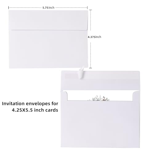 image for Janvale A2 Envelopes White, 70 Pack, Self Seal 120gsm Paper for 4.25x5