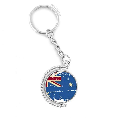 Porte-clés Australie vintage multicolore à offrir en souvenir avec son anneau rotatif compact